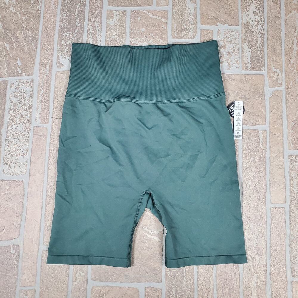 Victoria's Secret PINK Seamless Foldover Bike Shorts Green Large NWT Snag